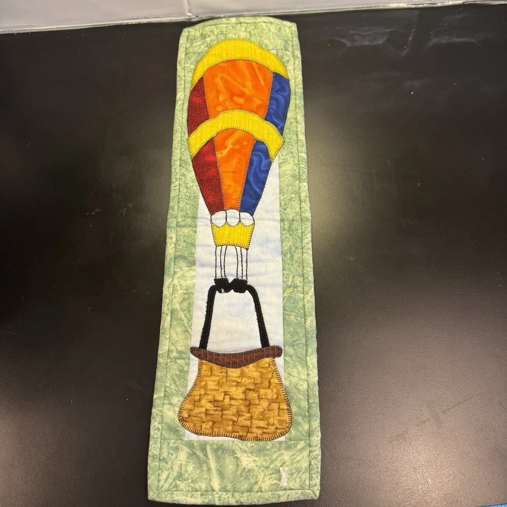 Hot Air Balloon Wall Hanging Decoration Quilted Padded Primary Colors